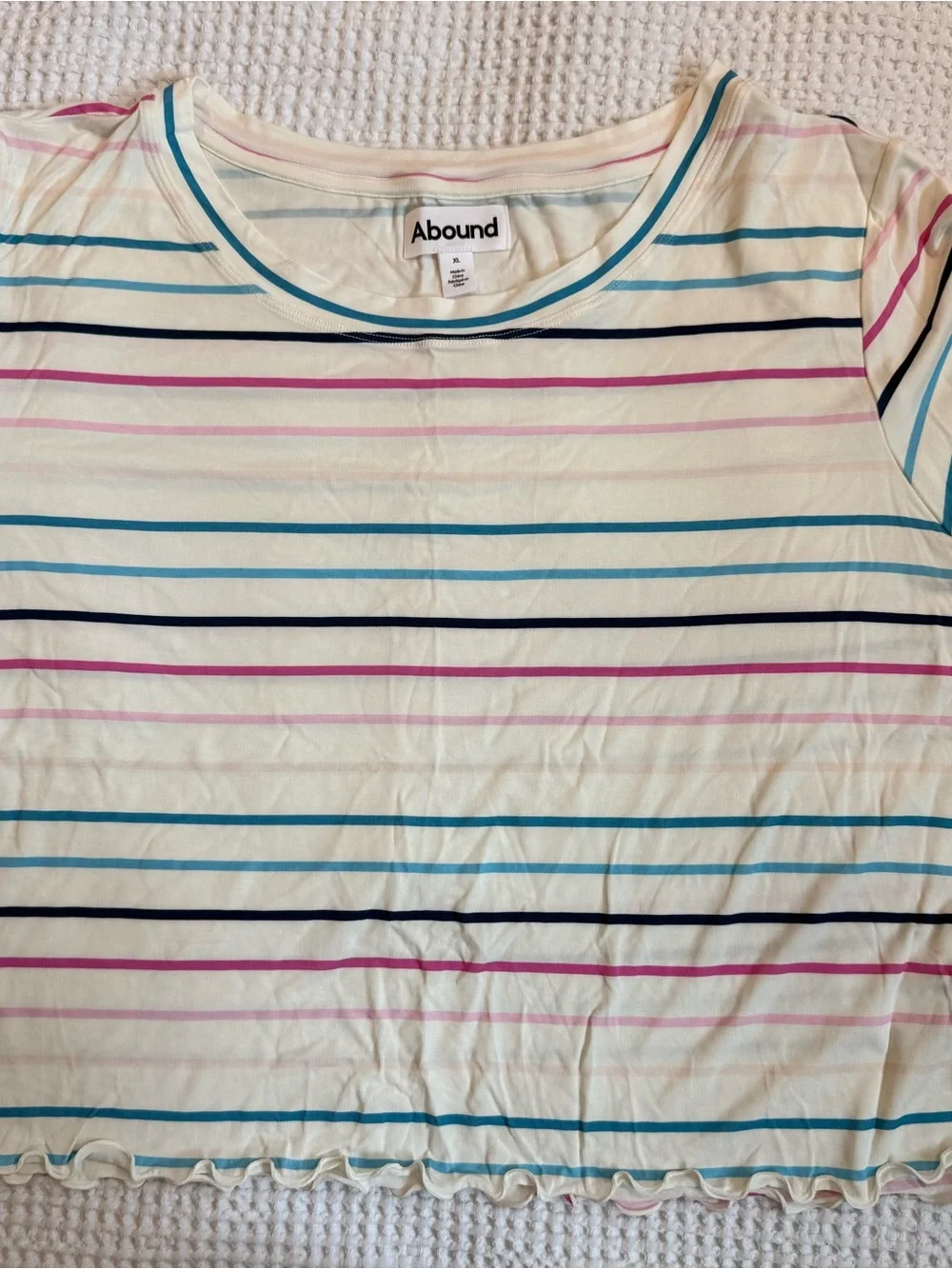 Abound Striped Short Pajama Set with Blue, Pink & Black Stripes